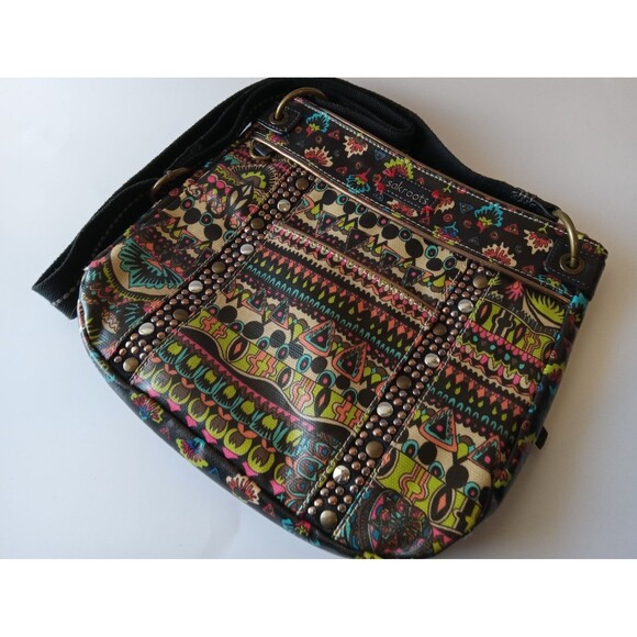 Sakroots Artist Circle One World Boho Multi-Pocket Crossbody Bag EUC - Picture 5 of 16